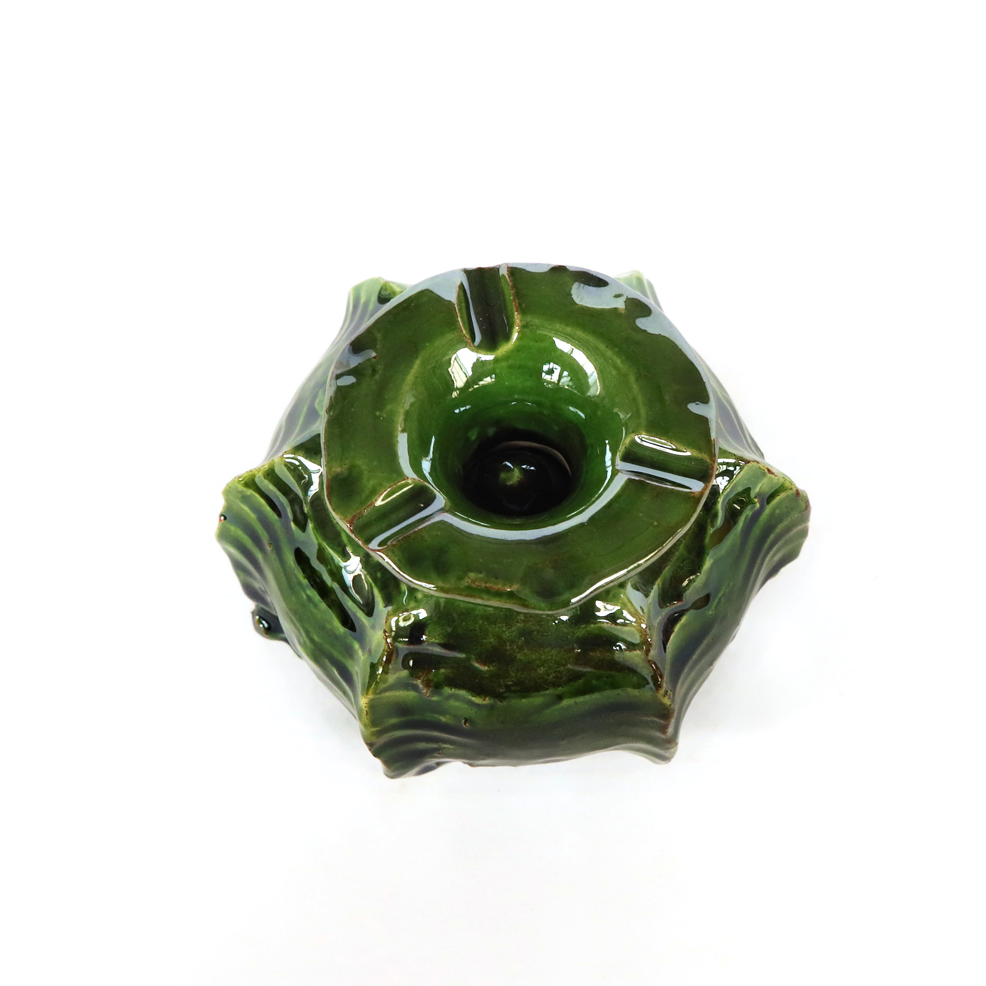 Keramik Aschenbecher grün, Ø 12 cm, H 9 cm von fischer's lagerhaus