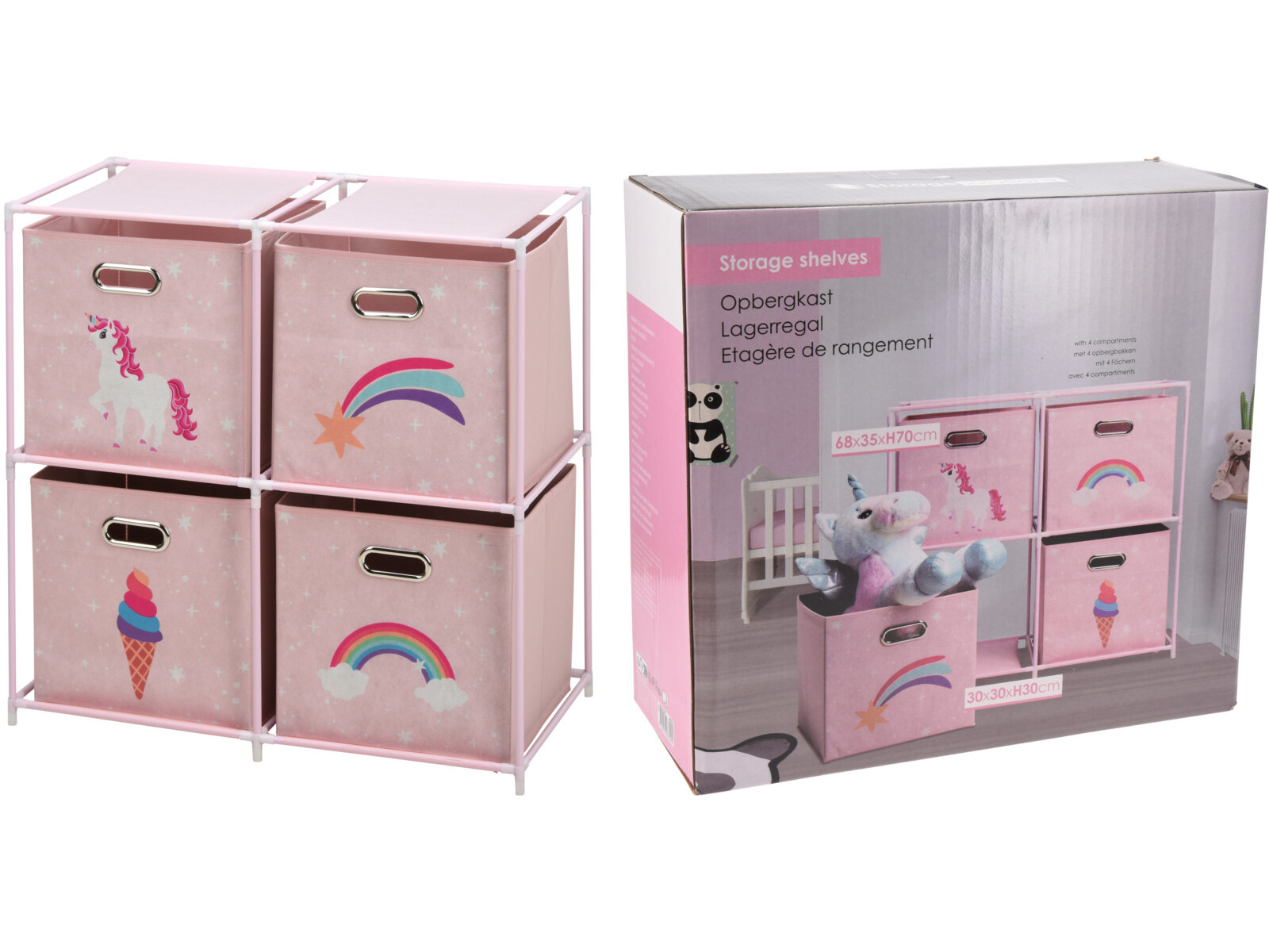 MÓDULO ARRUMAÇÃO INFANTIL 4 GAVETAS 68X35X70CM