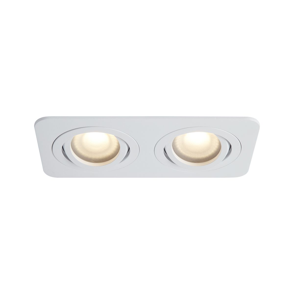 Set van 6 afgeronde inbouwspots wit GU10 50mm draai- en kantelbaar IP44 2-lichts - Alberto