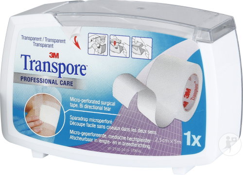 3M Transpore Sparadrap Microperforé 25mm x 5m Pièce 1 (1527-1/D)