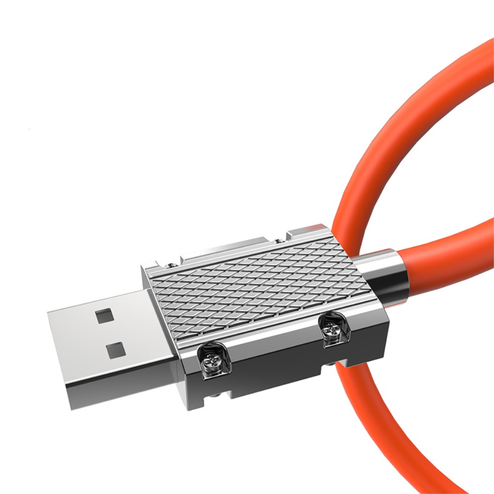 (2m) 100W USB A auf Lightning Ladekabel Magnetisches Datenkabel mit LED (Extra Robust Ø6mm) - Blau
