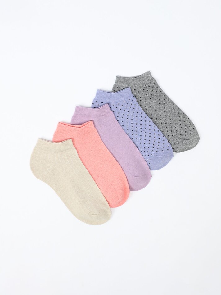 Pacote com 5 pares de meias curtas sortidas - Diversas