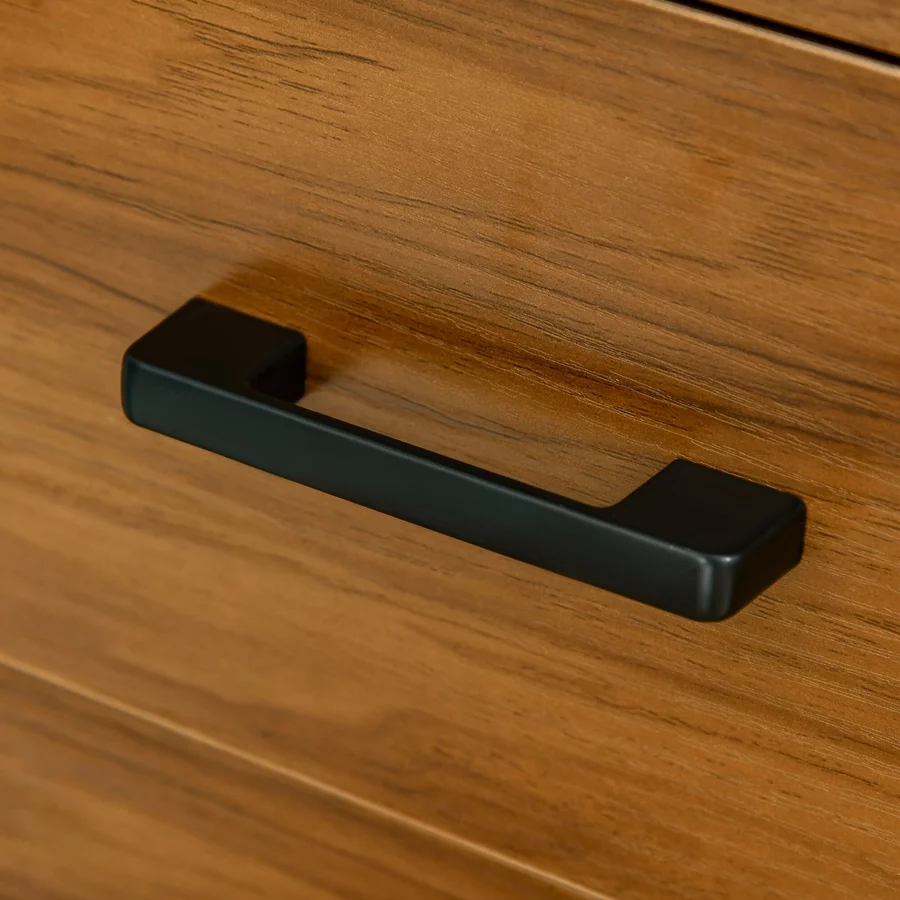 HOMCOM Schreibtisch mit 2 Schubladen natur, schwarz