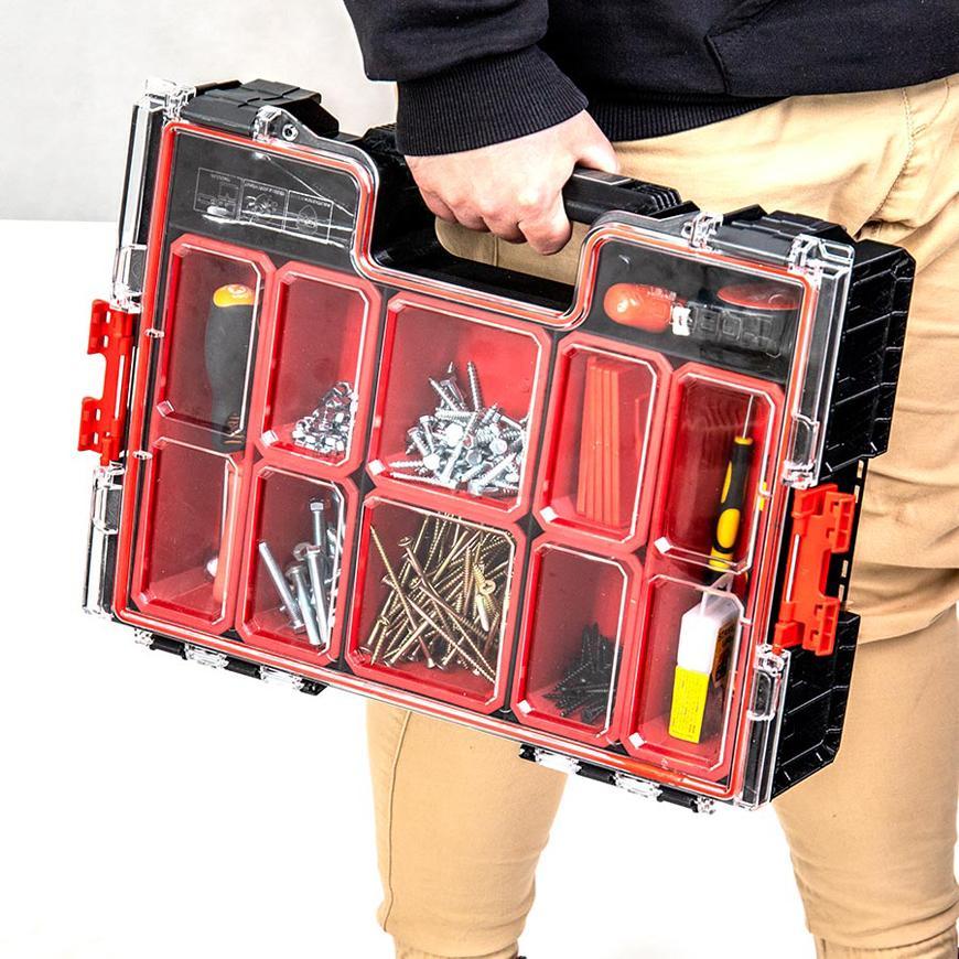PROREGAL QBRICK Assortimentsdoos Pro HxBxD 36 x 45 x 11 cm 9 liter Met dekselgreep Met klemsluitingen Zwart
