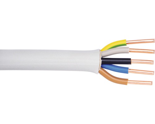 Ommantelde kabel NYM-J 5x10 mm² grijs 5 m