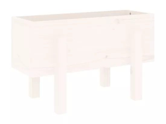 Jardinière blanc 62x30x38 cm bois massif de pin