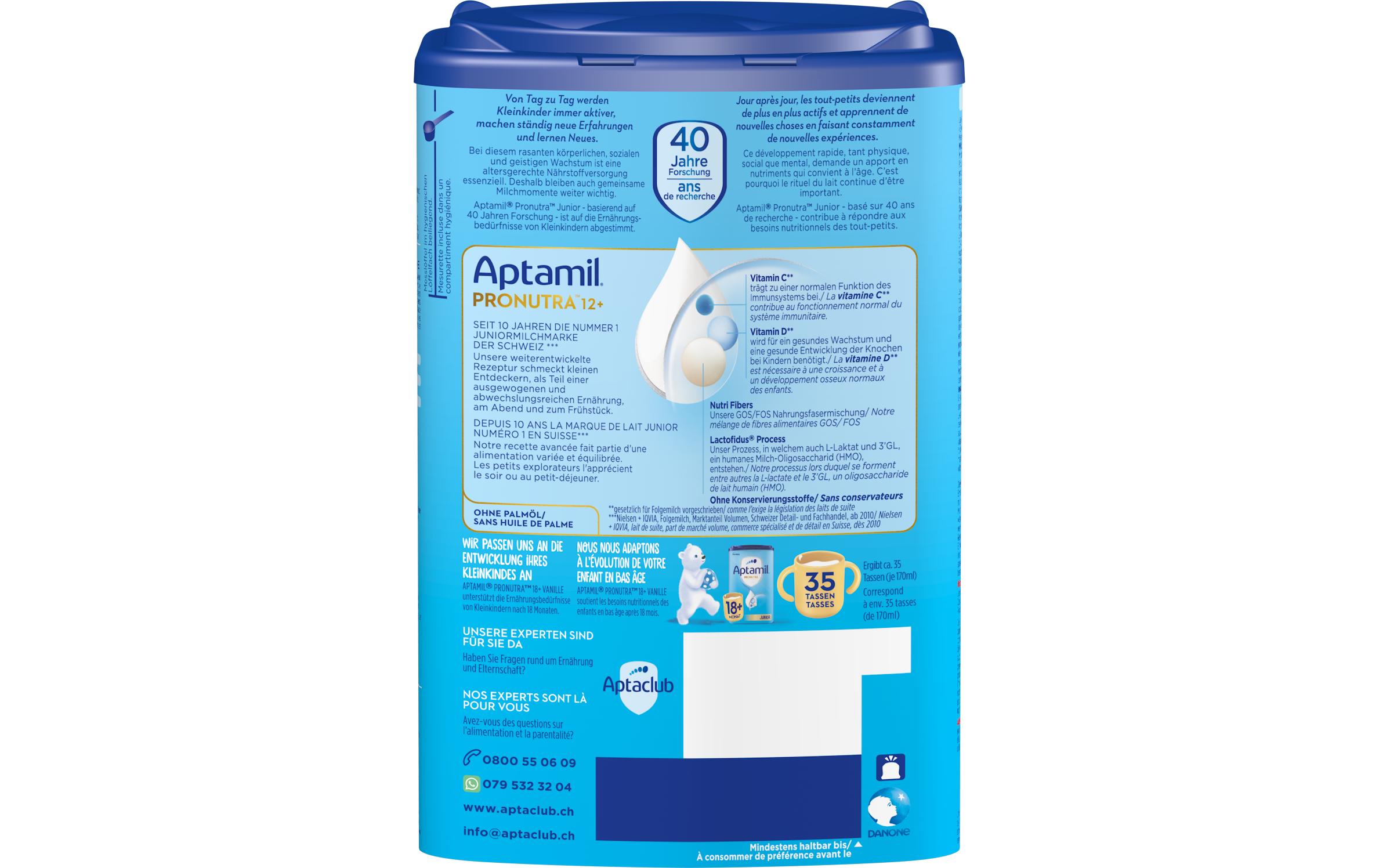 Juniormilch Pronutra Junior 12+ Vanille, 800 gKindermilch mit Vanille Geschmack