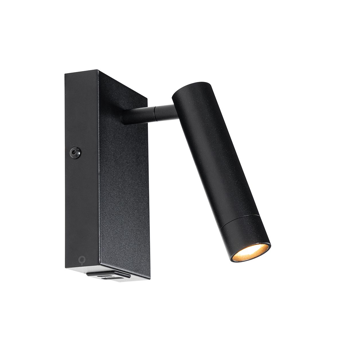 Moderne wandlamp zwart verstelbaar met usb - Croft