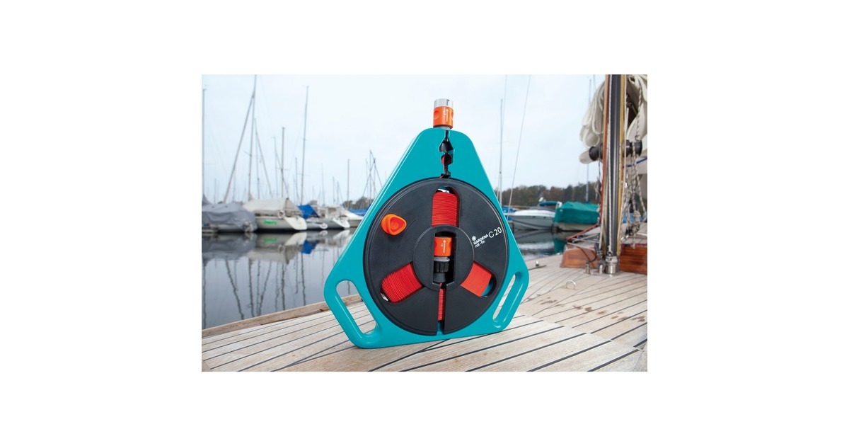 GARDENAClassic roll-fix, platte slang in cassette slanghaspel  (Turquoise/oranje, 757-20, 20 m)