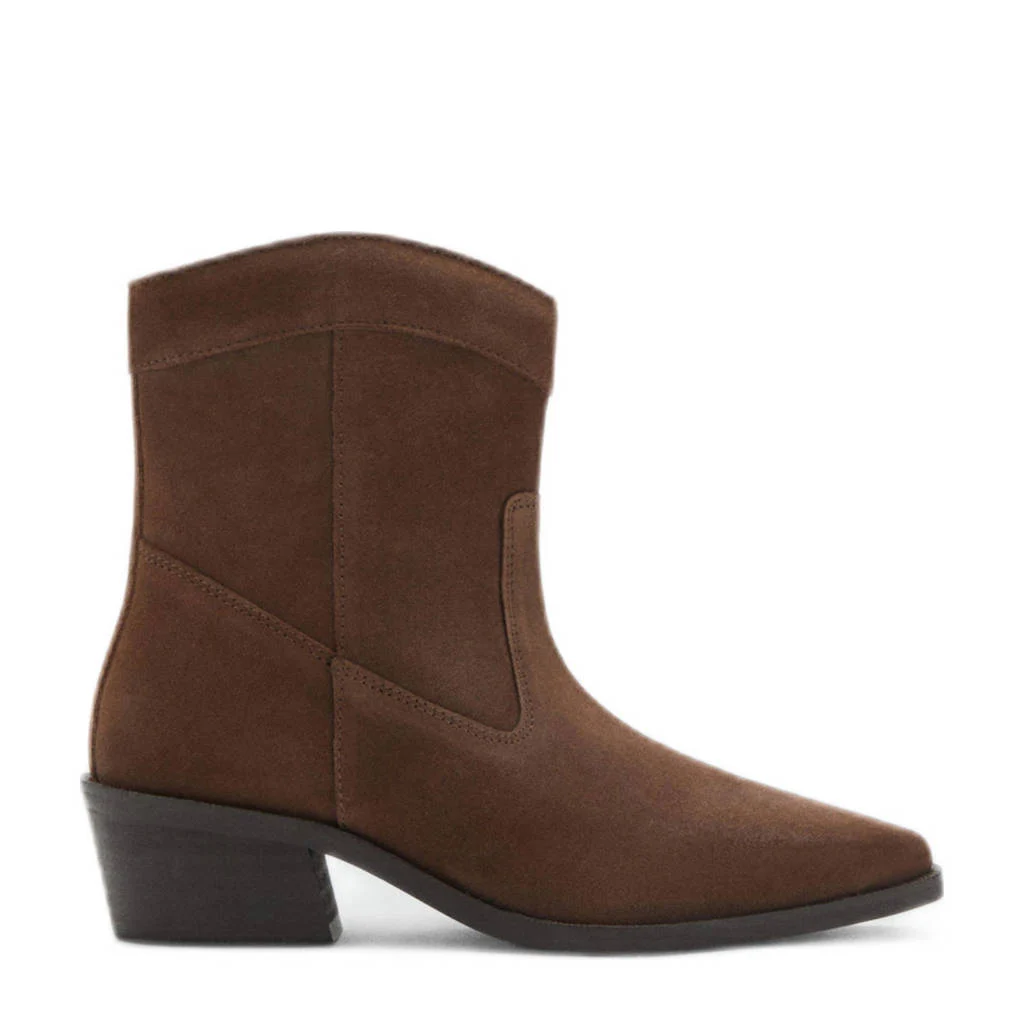 MANGO TEEN suède cowboylaarzen bruin