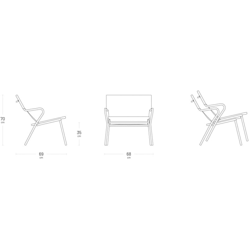 Fauteuil bas assise grand-confort HORIZON - 1 place -  Toile Batyline® DUO - Pied gris
