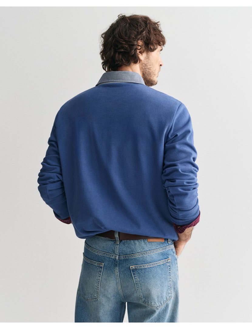 Long Sleeve Blue Polo