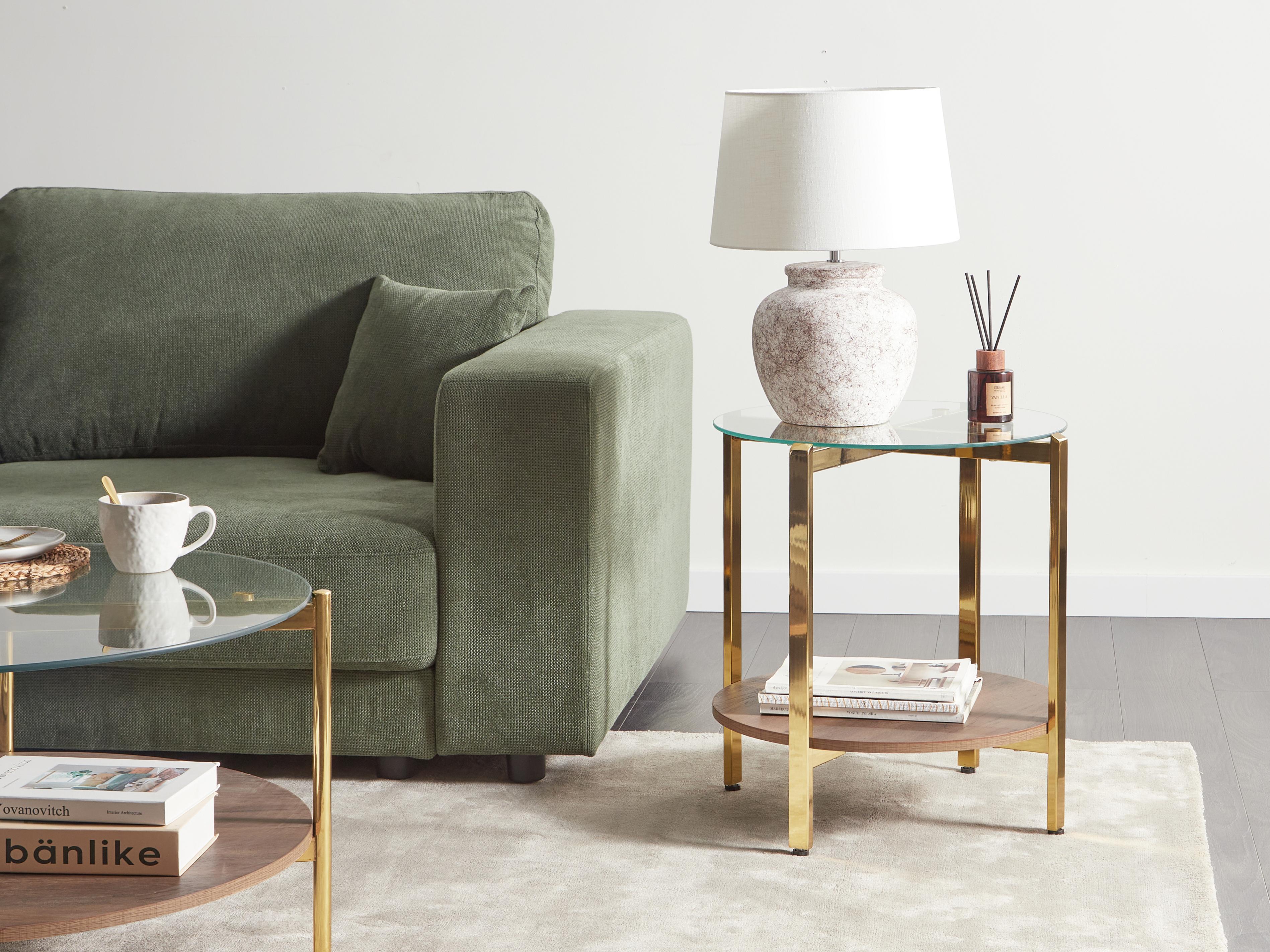 Bijzettafel LOVELL Veiligheidsglas Goud
