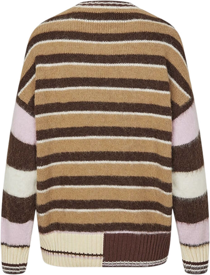 Stine Goya Long Sleeve Crew Neckline Jumper, 2283 Alpaca Stripes Multi stripes