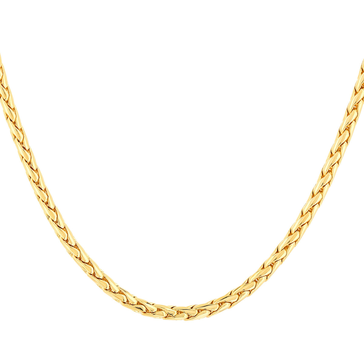 Collier plaqué or maille palmier 45 cm