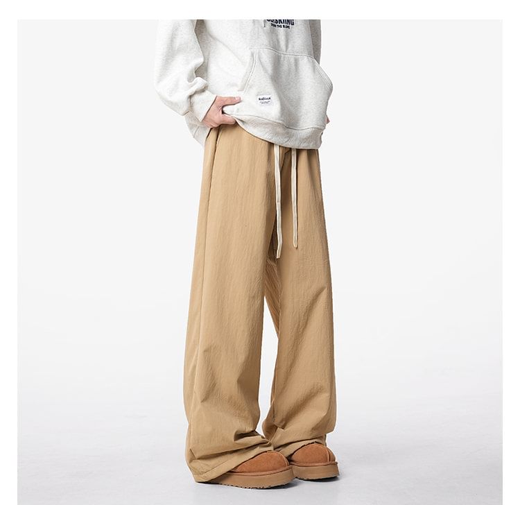 FOEV - Rechte broek met trekkoord in de taille en fleecevoering