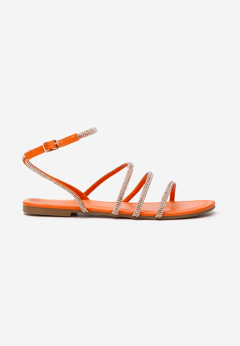 Sandales avec strass oranges Avalora