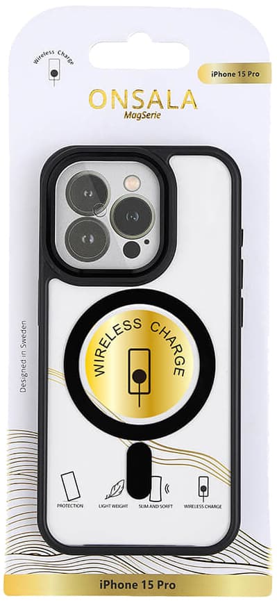 Onsala iPhone 15 Pro Bumb MagSeries etui (sort)