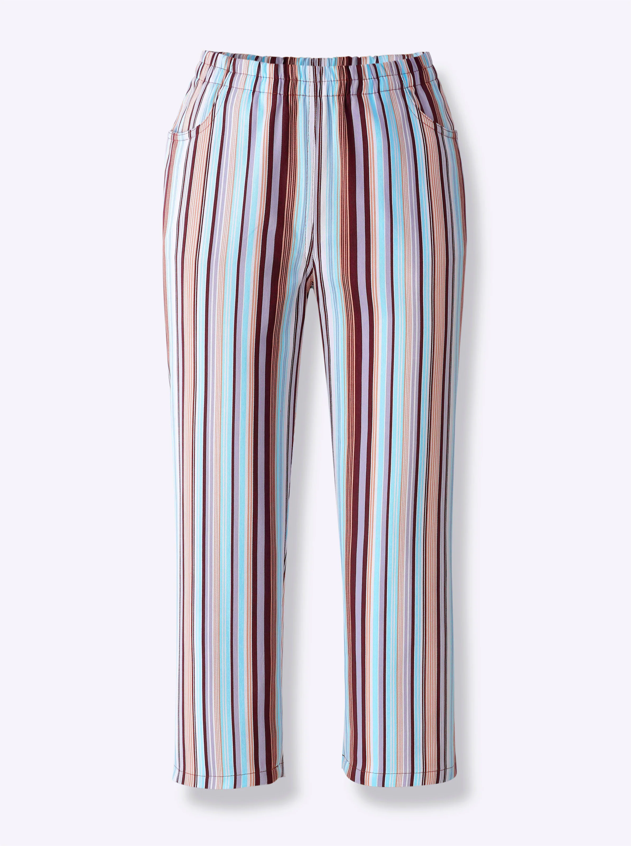 Caprihose in aqua-gestreift