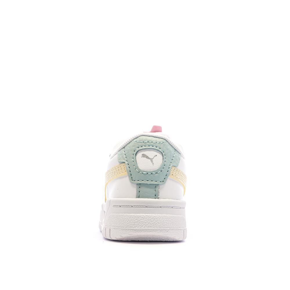 Puma Baskets Blanches/Vert d'Eau/Jaune Garçon/Fille Puma Cali Dream