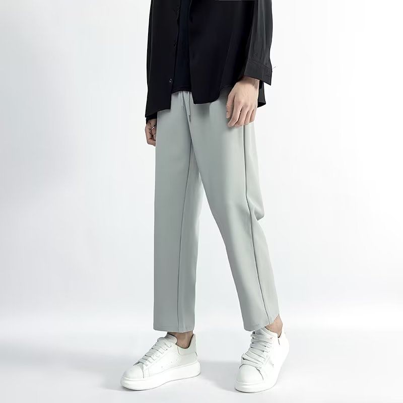 Craltuxe - Mid Rise Plain Crop Straight Leg Broek