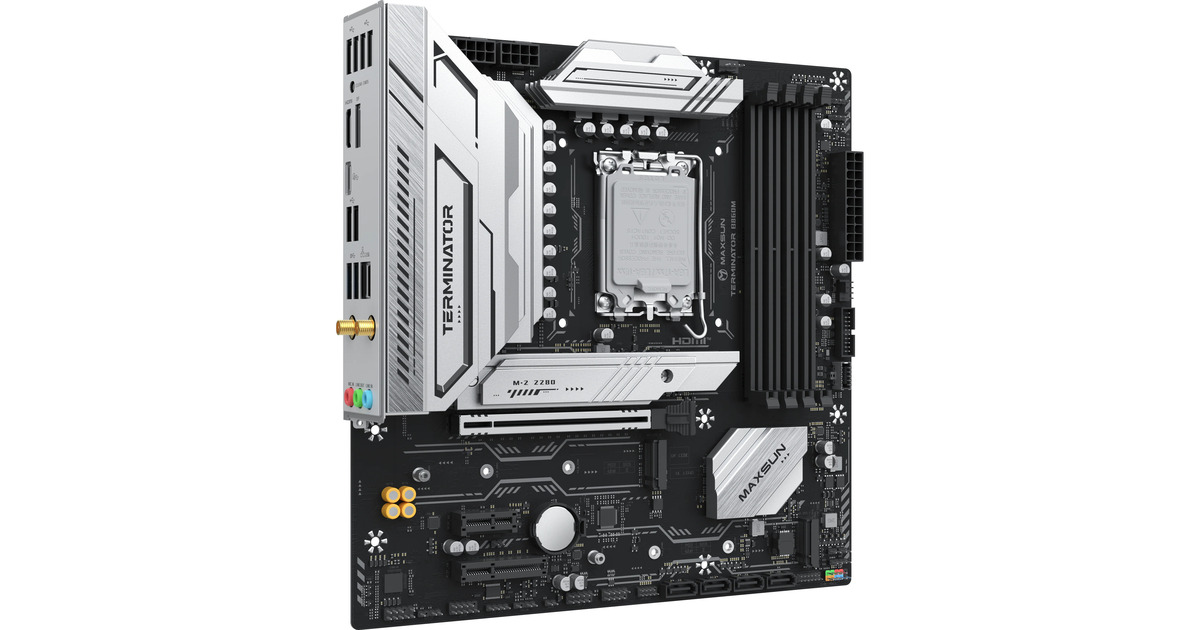 MAXSUNMS-Terminator B860M WIFI socket 1851 moederbord  (Zwart, RAID, 2.5 Gb-LAN, WLAN, BT, Sound, µATX)