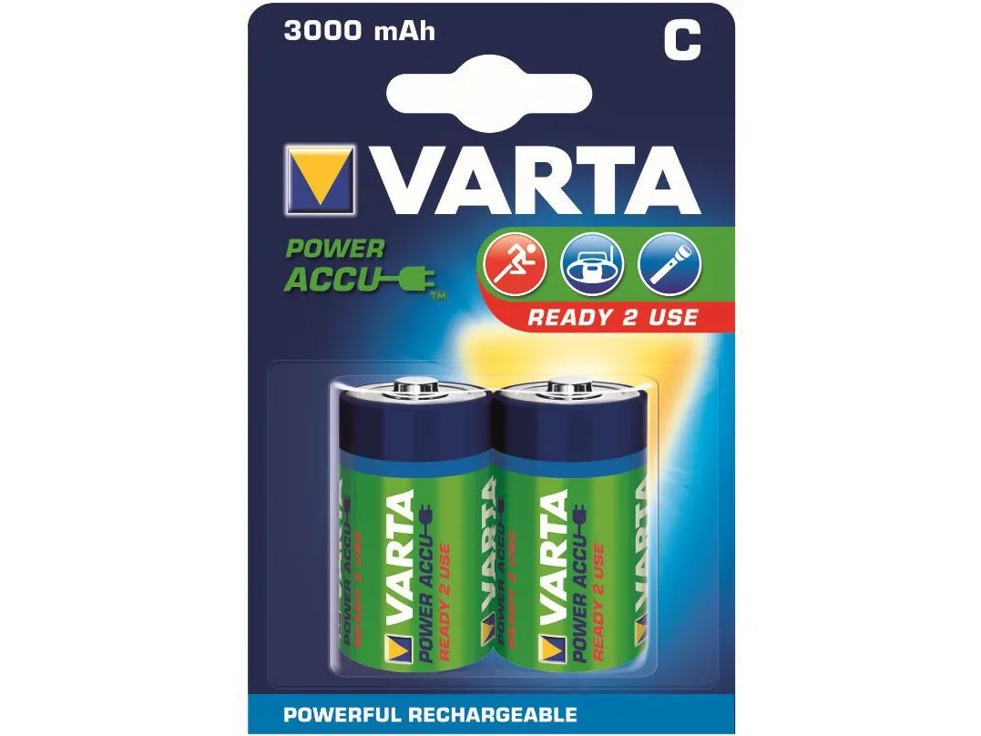 Varta Power Accu - Batteri 2 x C - NiMH - (genopladelige) - 3000 mAh