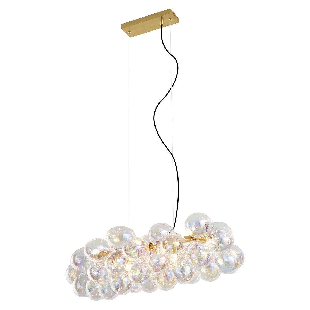 Design hanglamp goud met regenboog glas 8-lichts - Uvas