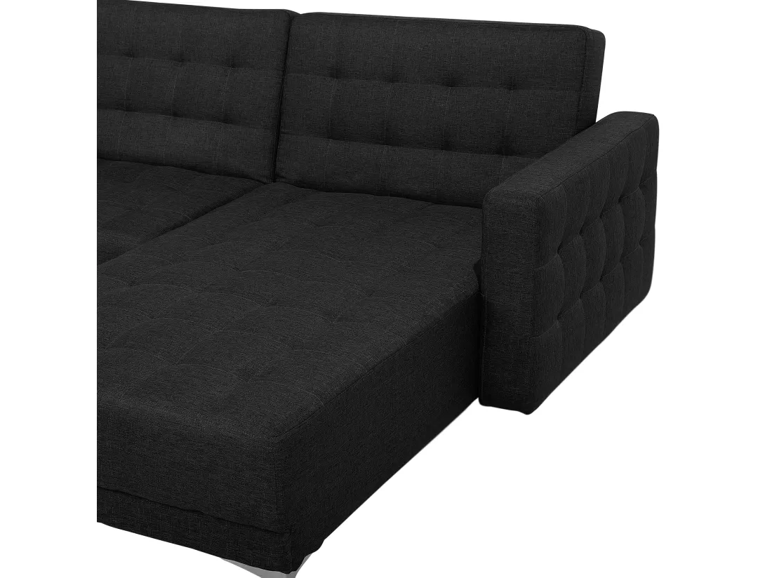 Canapé Angle à droite Convertible en Tissu Gris Graphite Dossier Réglable Aberdeen