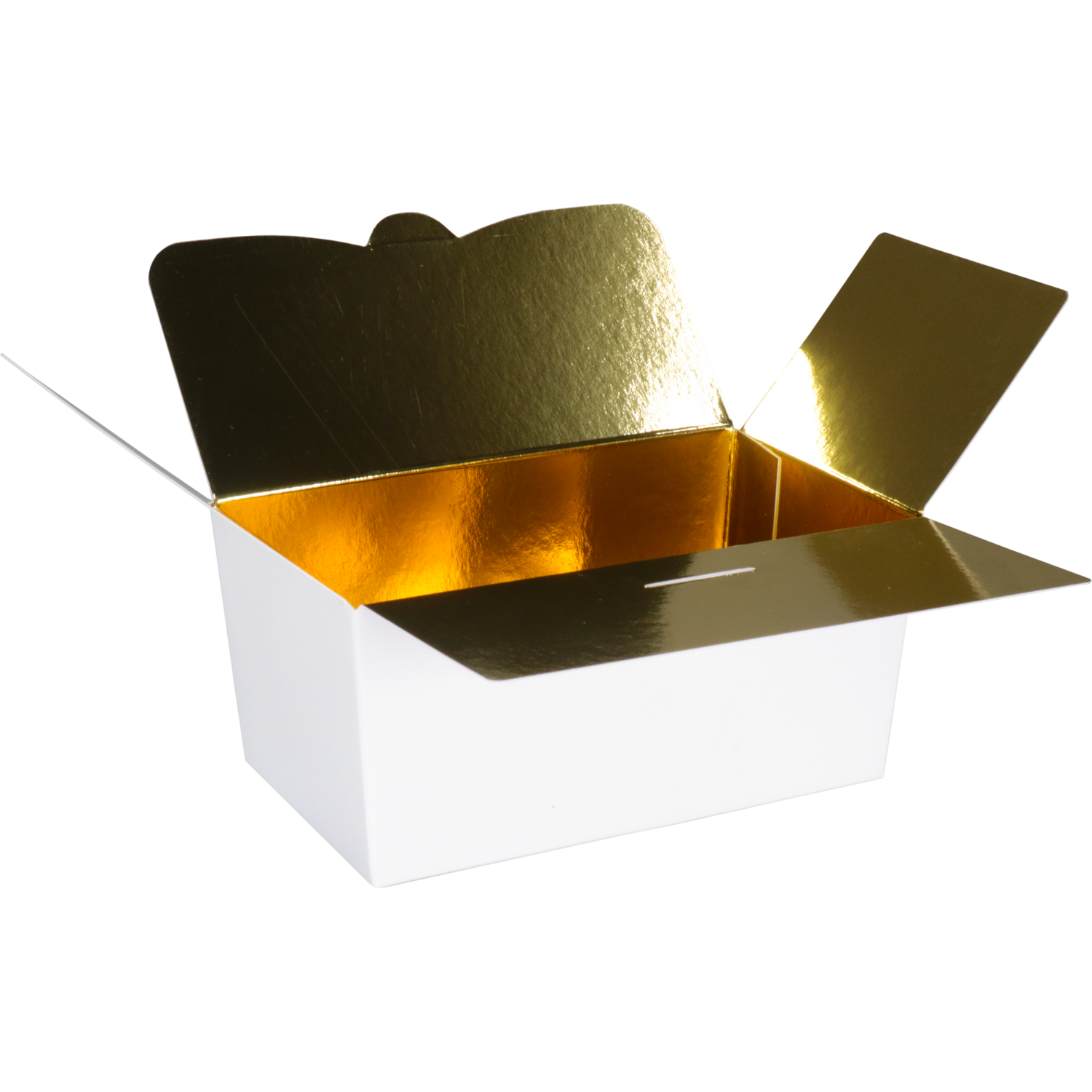 Ballotin, karton + PP, 375gr, 125x73x62mm, wit/goud