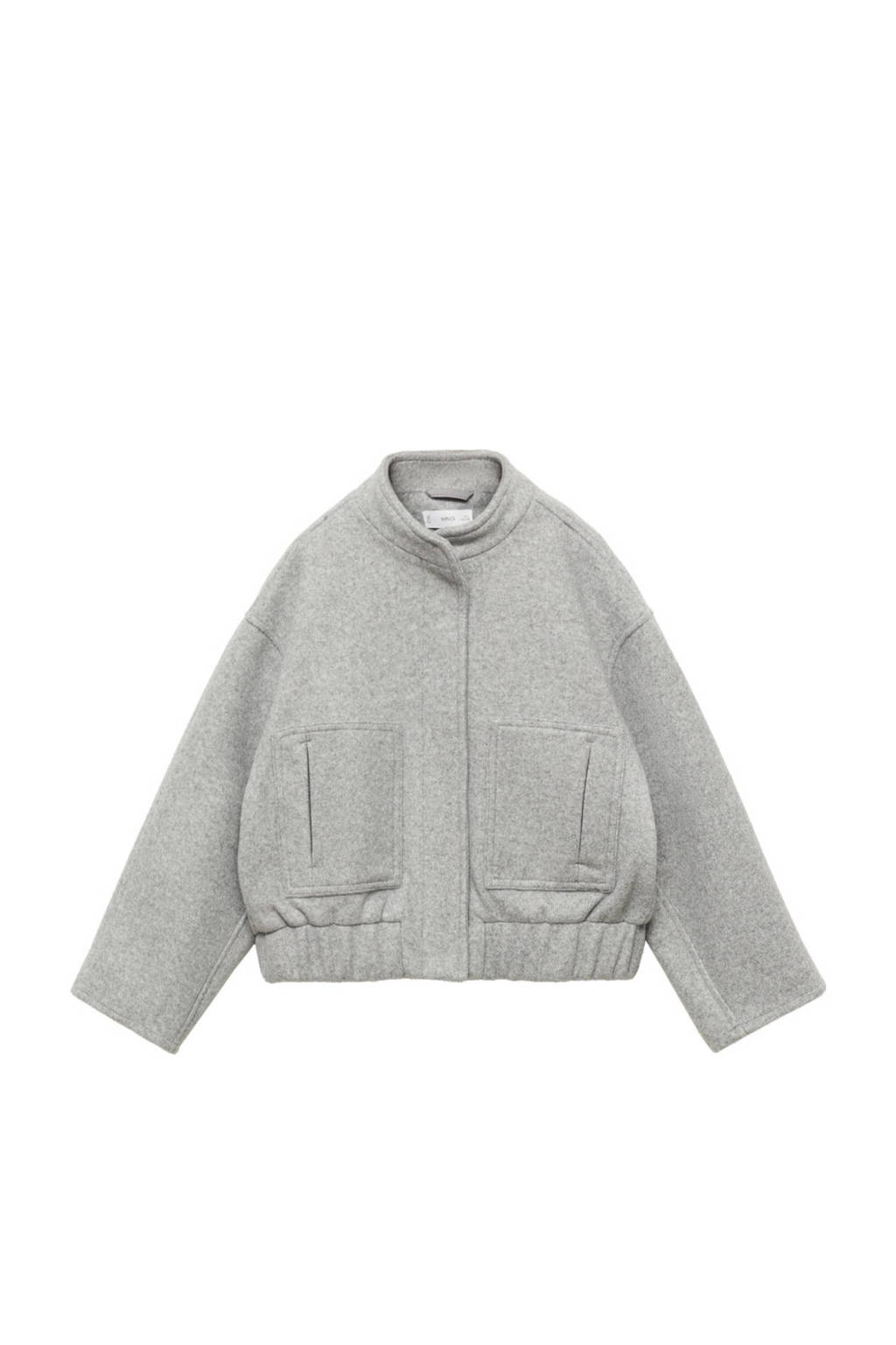 Mango Kids gemêleerdewinterjas grijs