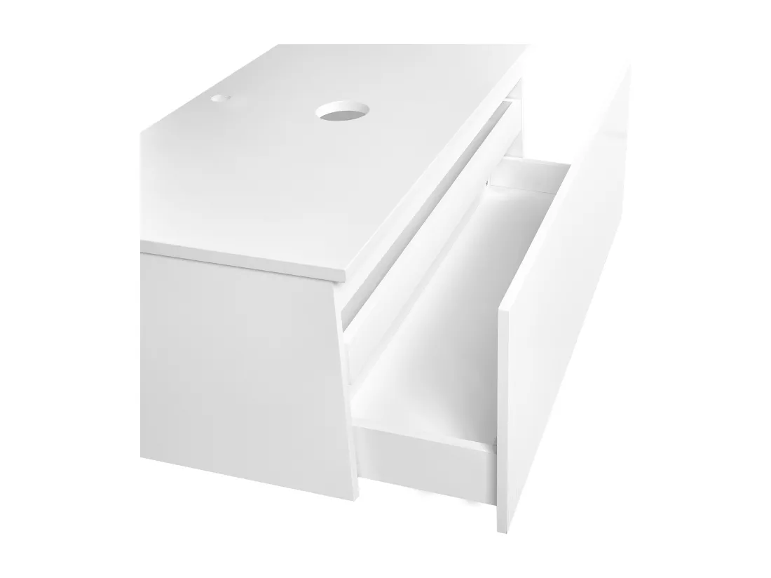Meuble lavabo mural ALZIRA 100 cm 52 cm 40 cm Blanc