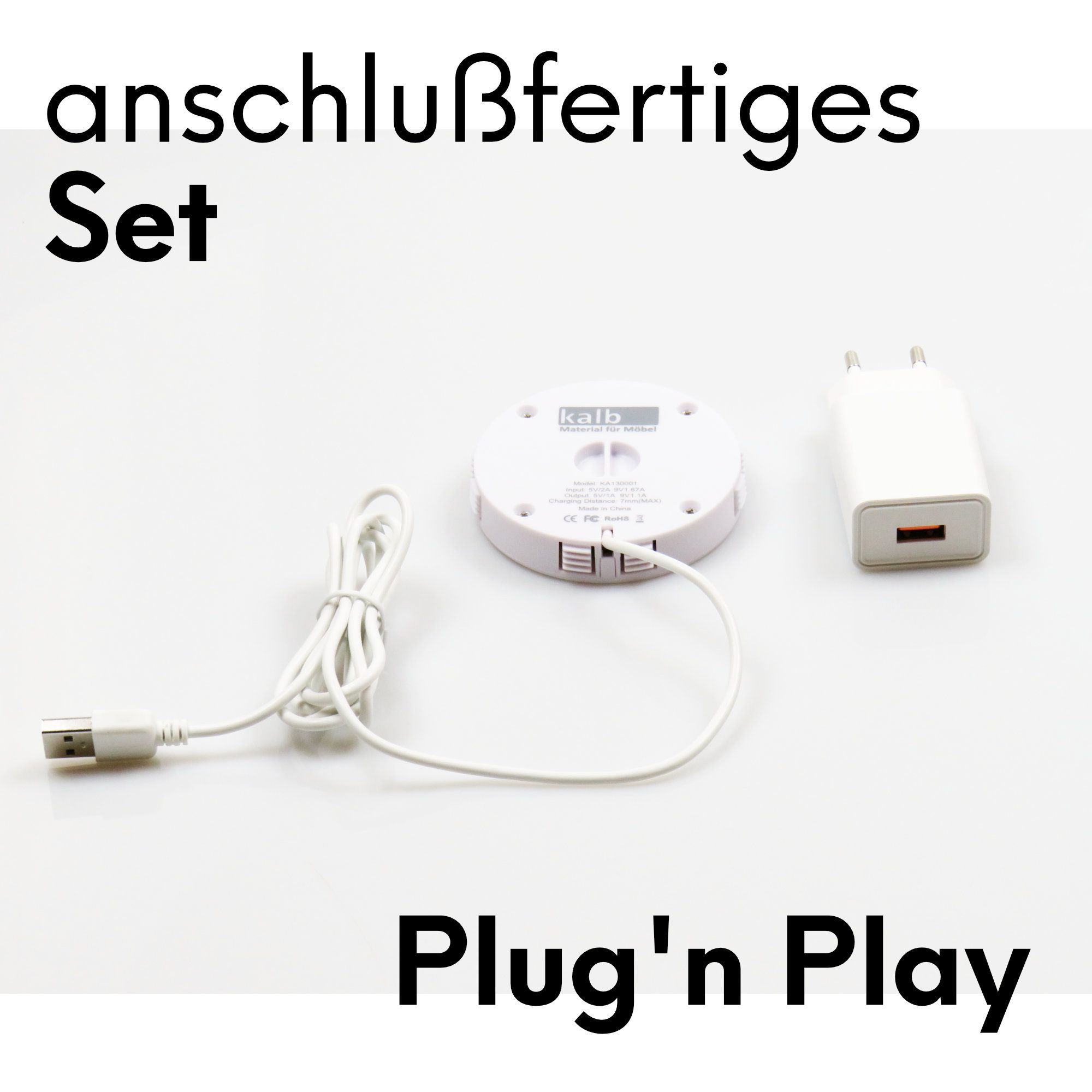 Drahtlose Einbau-Ladestation für Smartphone und Tablet (QI)