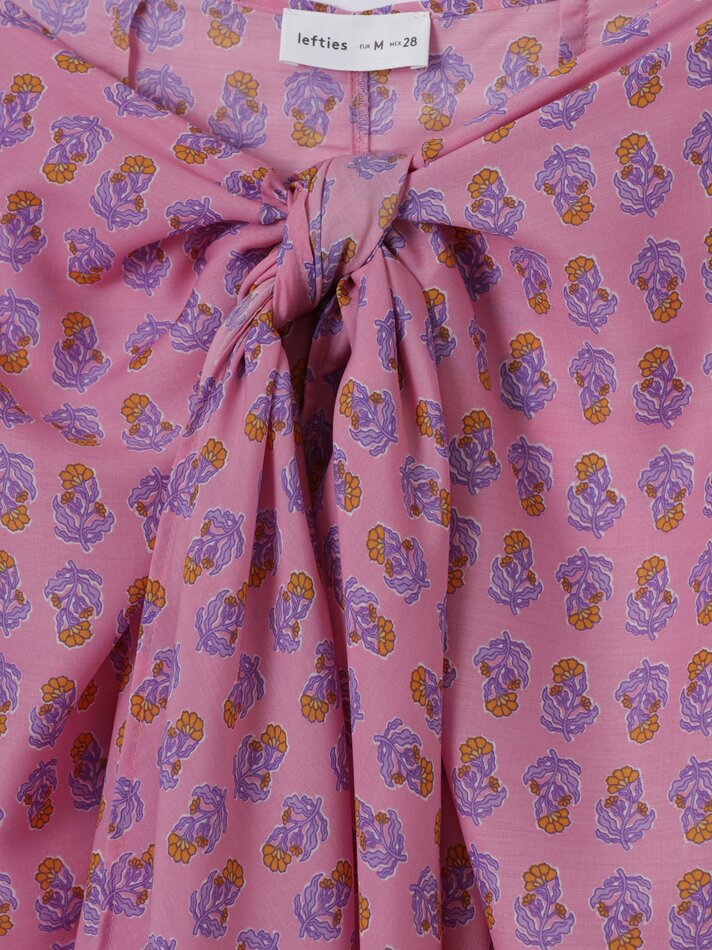 Saia pareô estampada - Rosa
