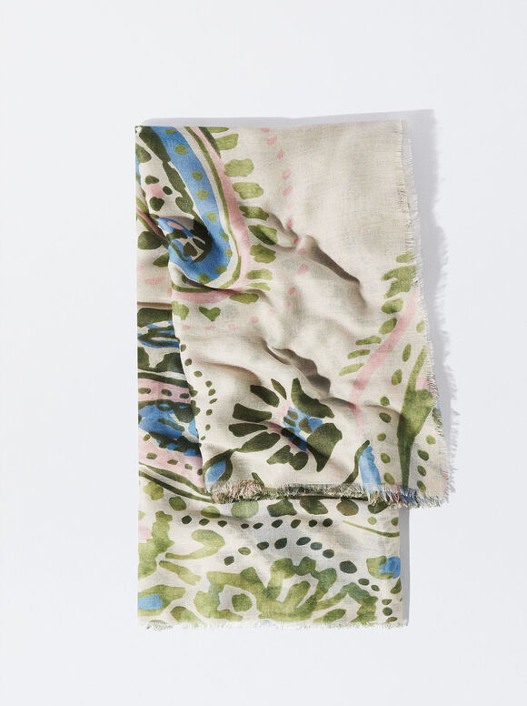 Lenço estampado - Branco-sujo