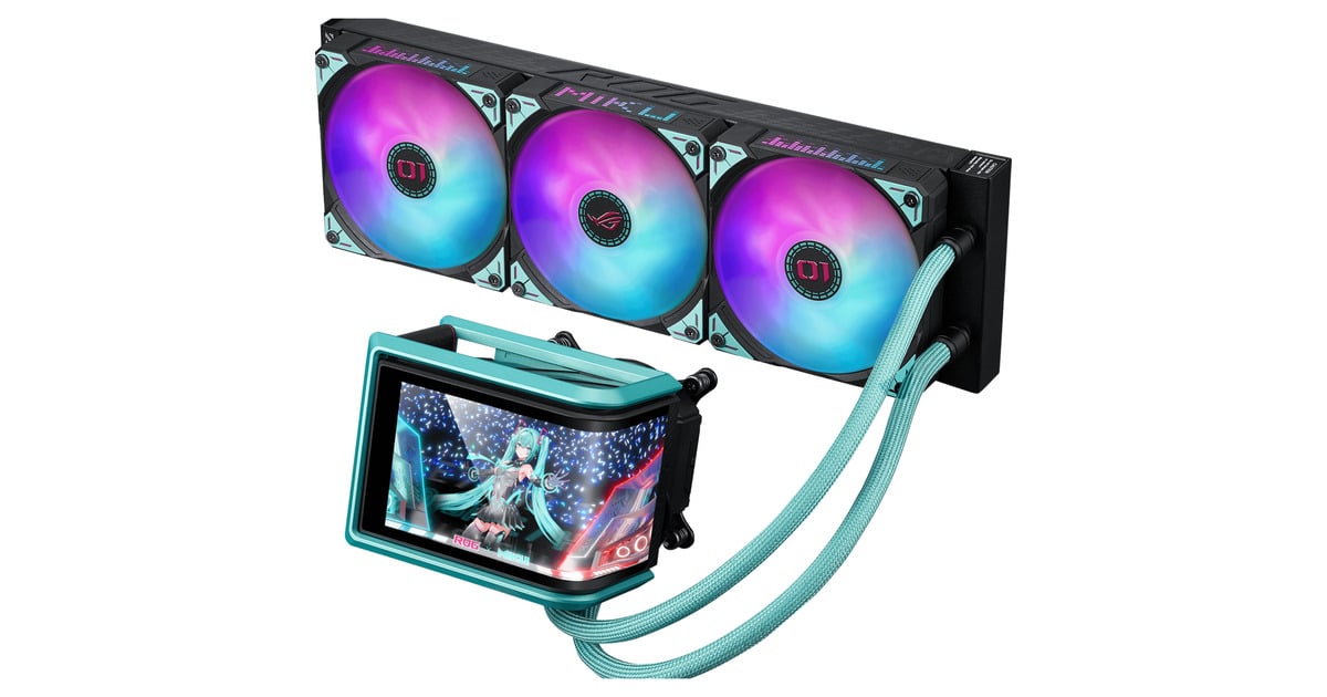 ASUSROG RYUO IV 360 ARGB Hatsune Miku Edition waterkoeling  (Zwart/mint)