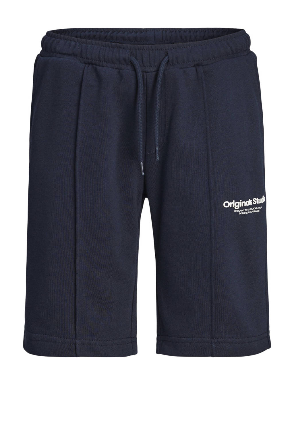 JACK & JONES sweatshort JPSTVESTERBRO met tekst donkerblauw
