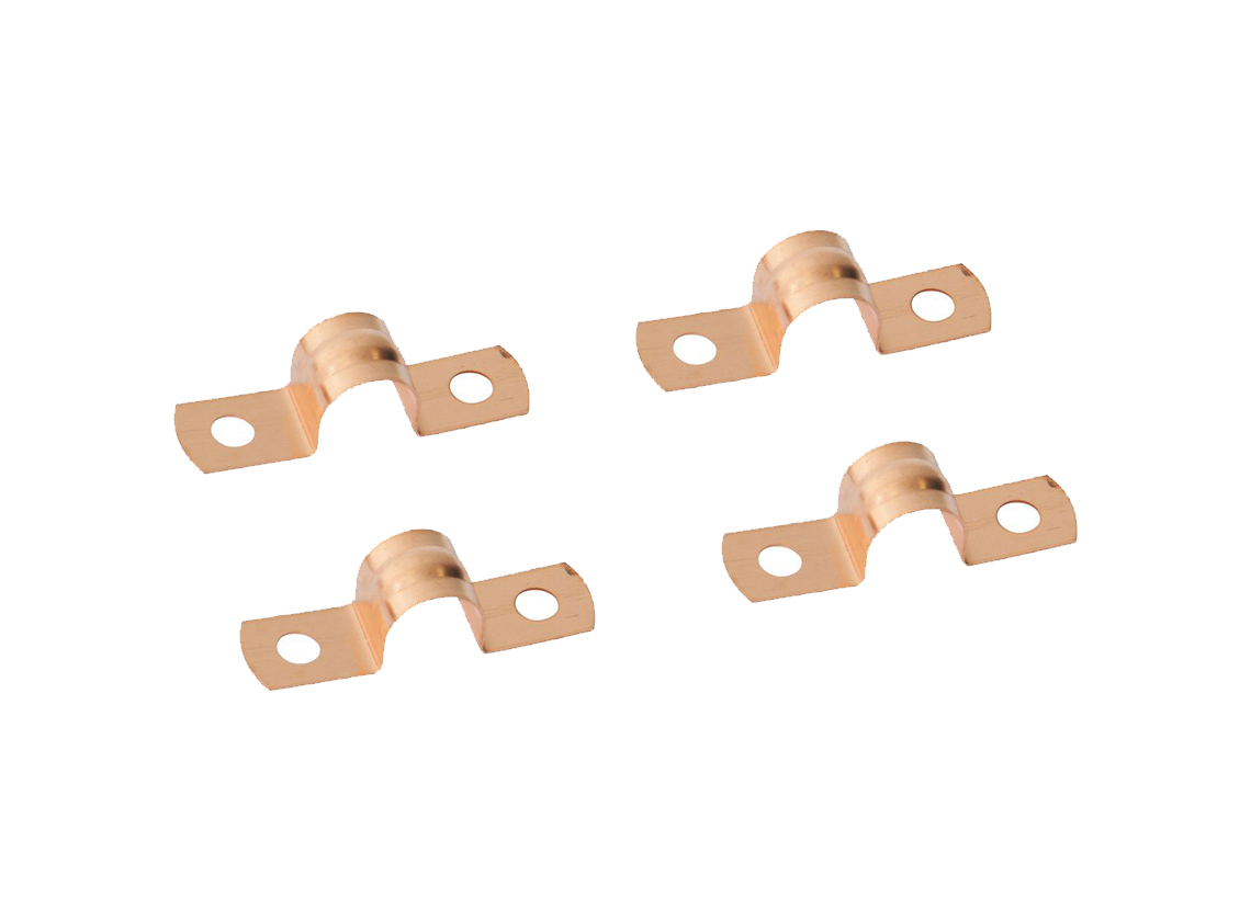 Gimeg 10 mm roodkoperen pijpzadels - 4 stuks