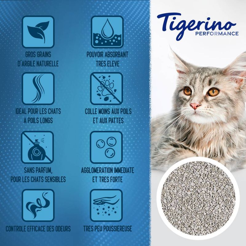 Litière Tigerino XL Grain / Performance Sensitive pour chat