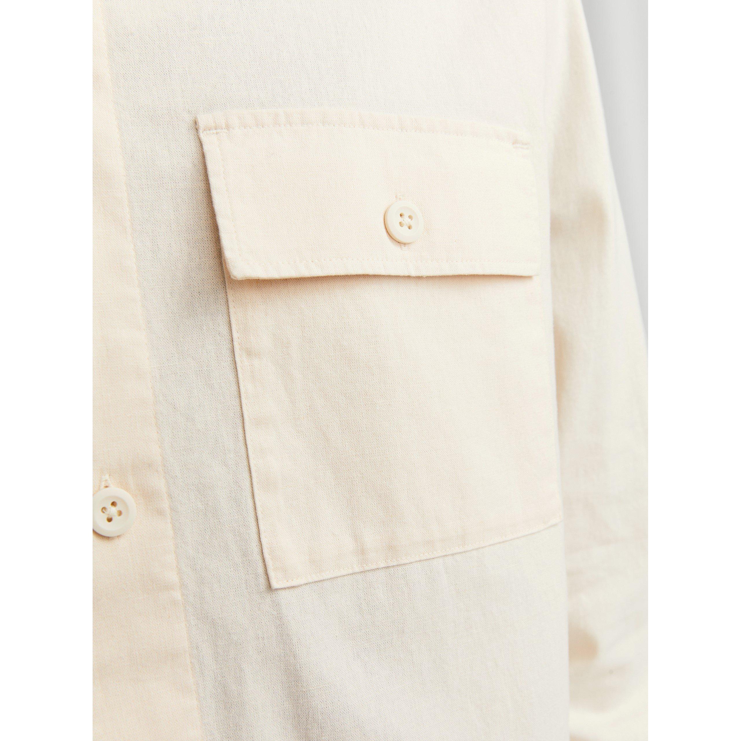 Jack and Jones Venice Linen Blend Long Sleeve Overshirt