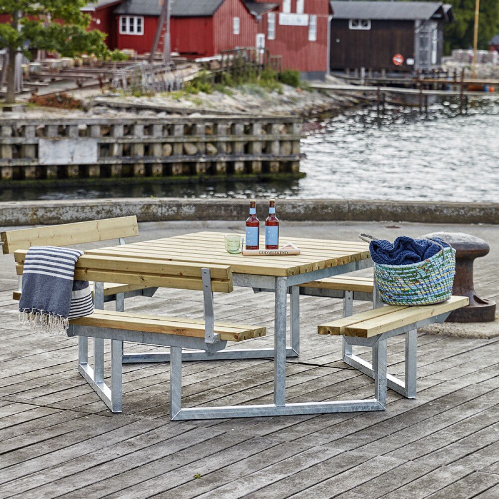 BENKESETT PLUS TWIST MED 2 RYGGSTØTTER 204X227X76/45CM