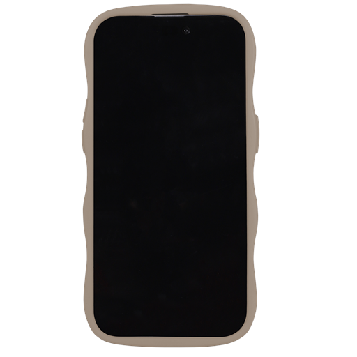 holdit Iphone 14 Pro Transparent Wavy Cover, Mocha Brown/Transparent