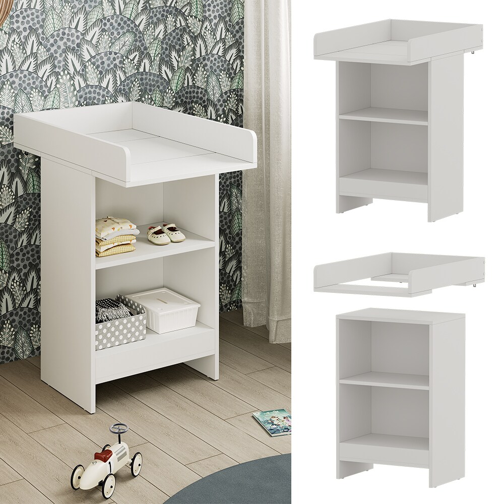 Vicco Wickeltisch Mona 60 x 88 cm, Weiß, Wickelkommode inkl. Wickelauflage