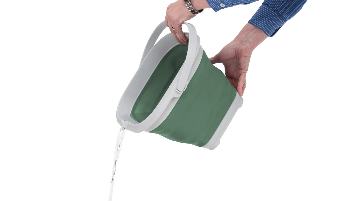 Eckiger Eimer Collaps mit Deckel Shadow Green