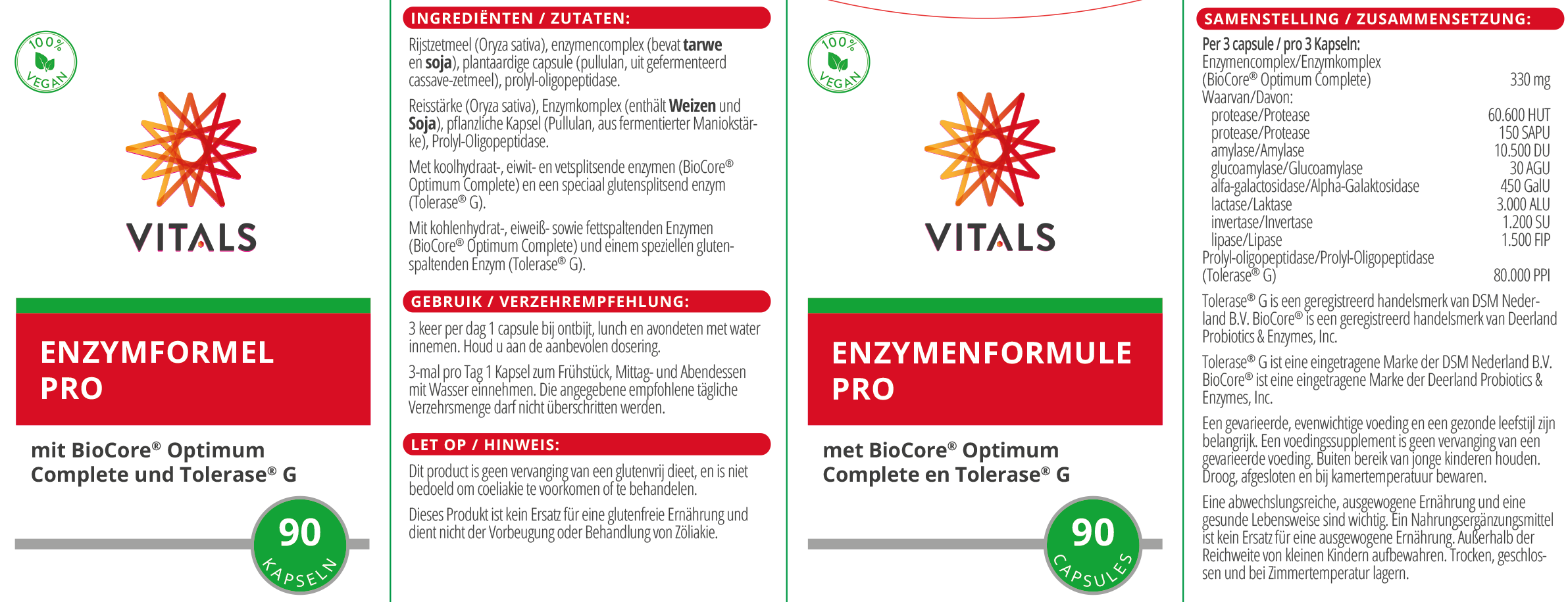 Vitals Enzymenformule Pro (90 capsules)