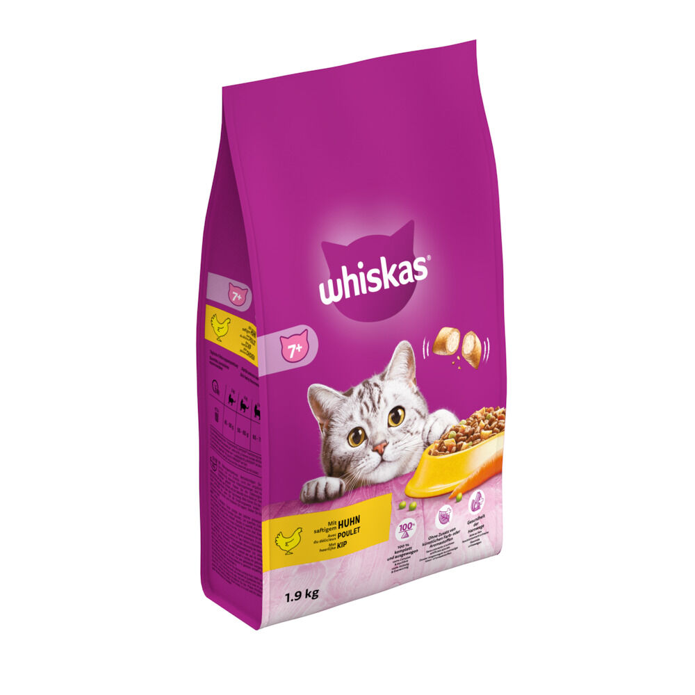 Whiskas 7  Senior Droge Brokjes - Kattenvoer - 1.9 Kilogram - kip