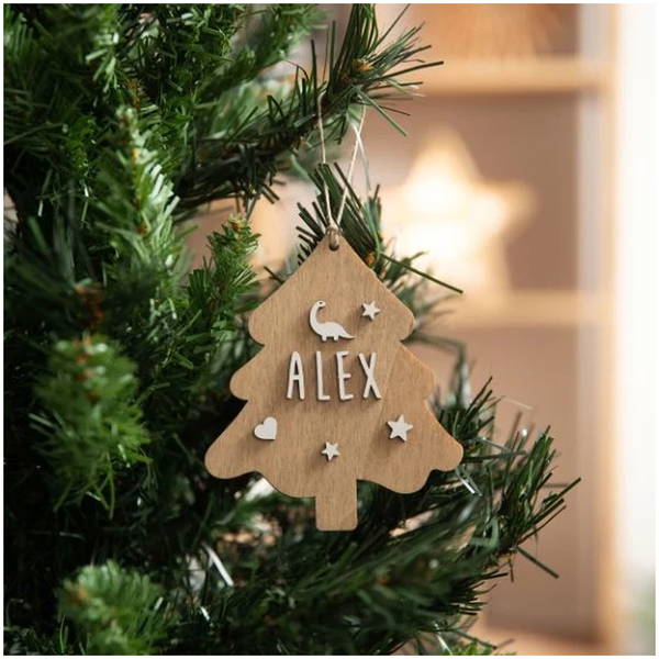 VINTIUNVINTIUN   Baumschmuck personalisierbar natur Tanne