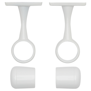 Intensions montagesteun en eindkap 19mm wit 2 stuks