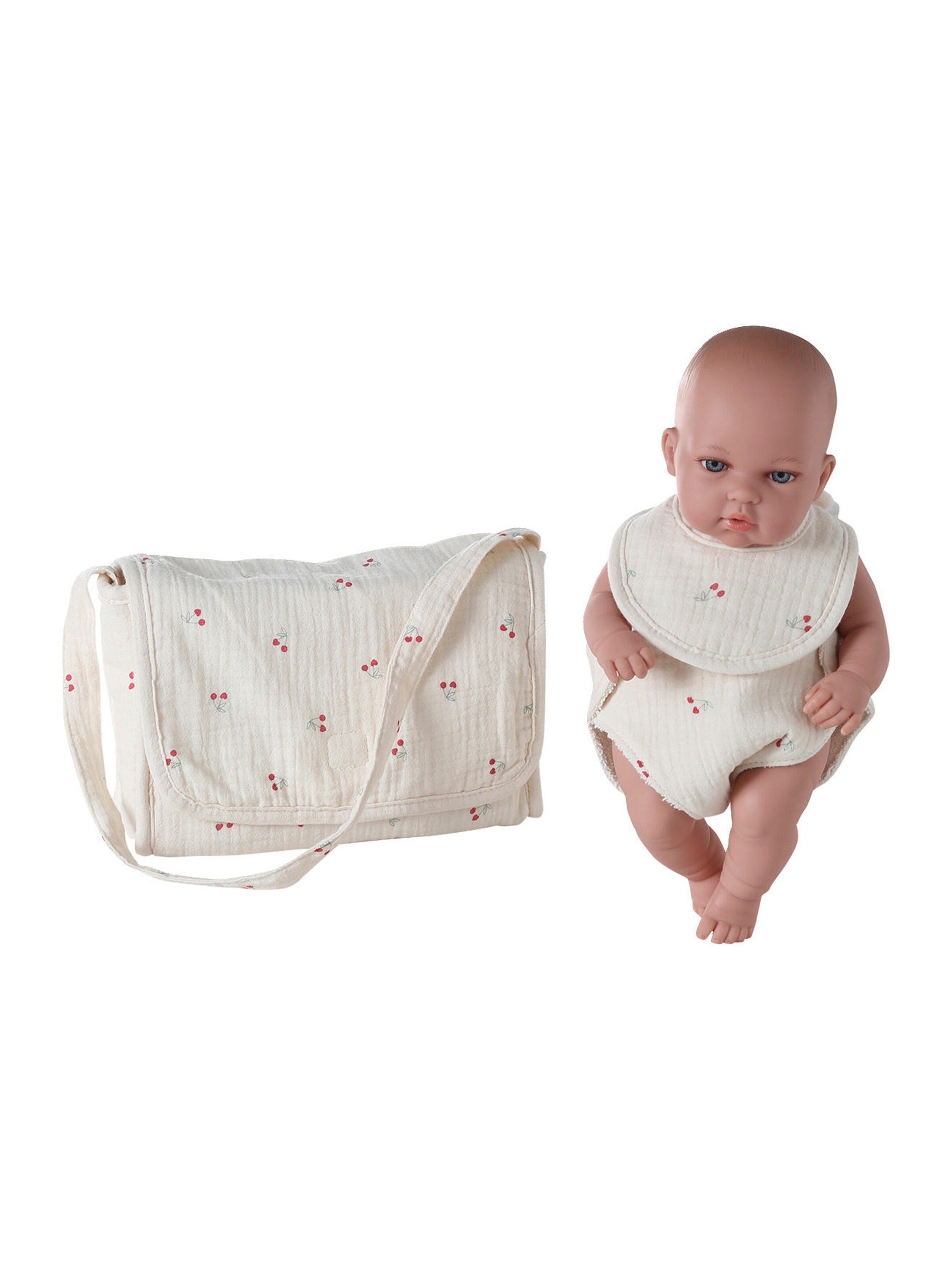 Vertbaudet Puppen-Wickeltasche mit Zubehör CHERRY rot