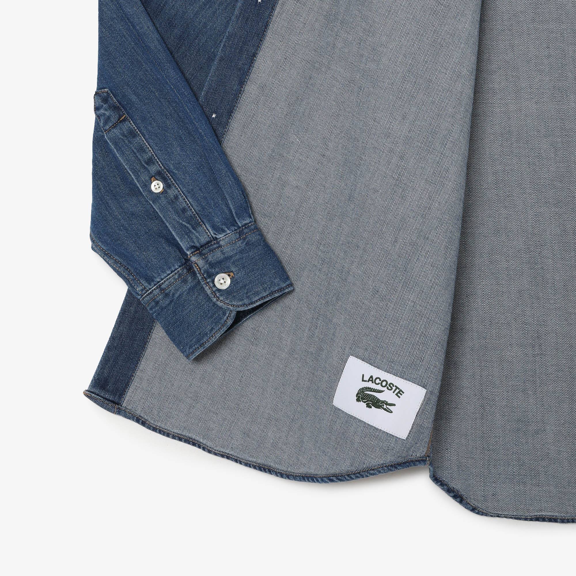 Chemise homme Lacoste regular fit en denim de coton biologique Manches Longues - Bleu - Lacoste - Homme